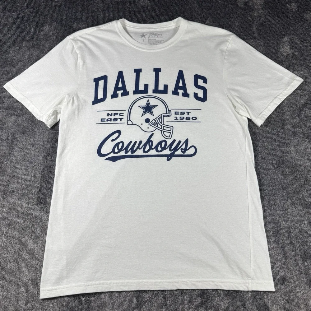 New Dallas Cowboys Authentic Apparel Men's Small‎ White T Shirt NFC East NWOT